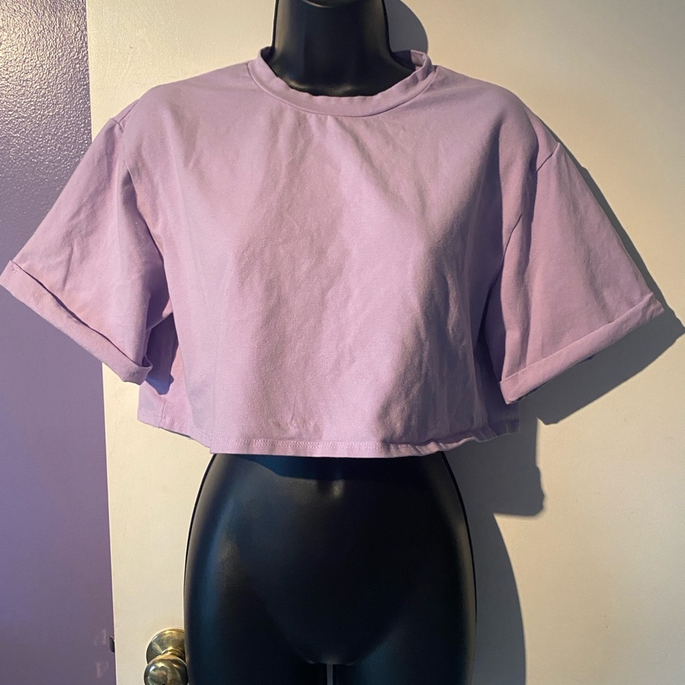 Vici Purple Boxy Crop Top Size Medium
